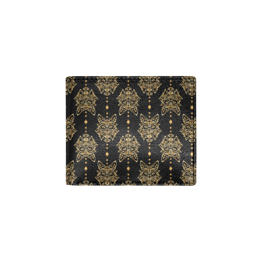Aztec Wolf Pattern Print Design 04 Men's ID Card Wallet