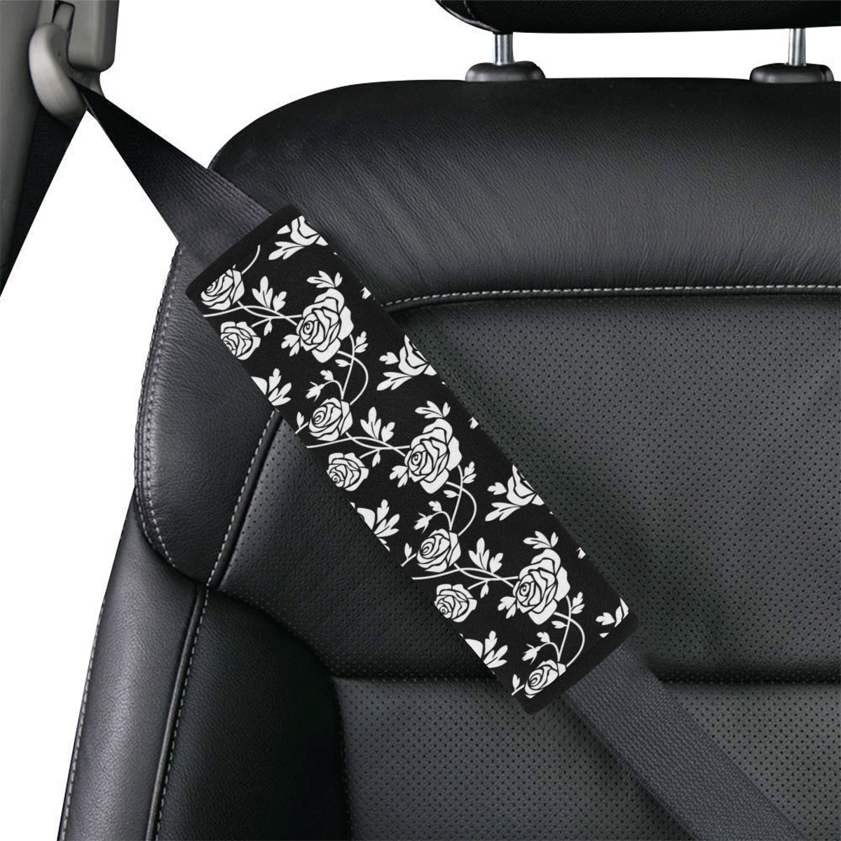 Rose Pattern Print Design RO013 Car Seat Belt Cover