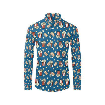 Popcorn Pattern Print Design A03 Men's Long Sleeve Shirt