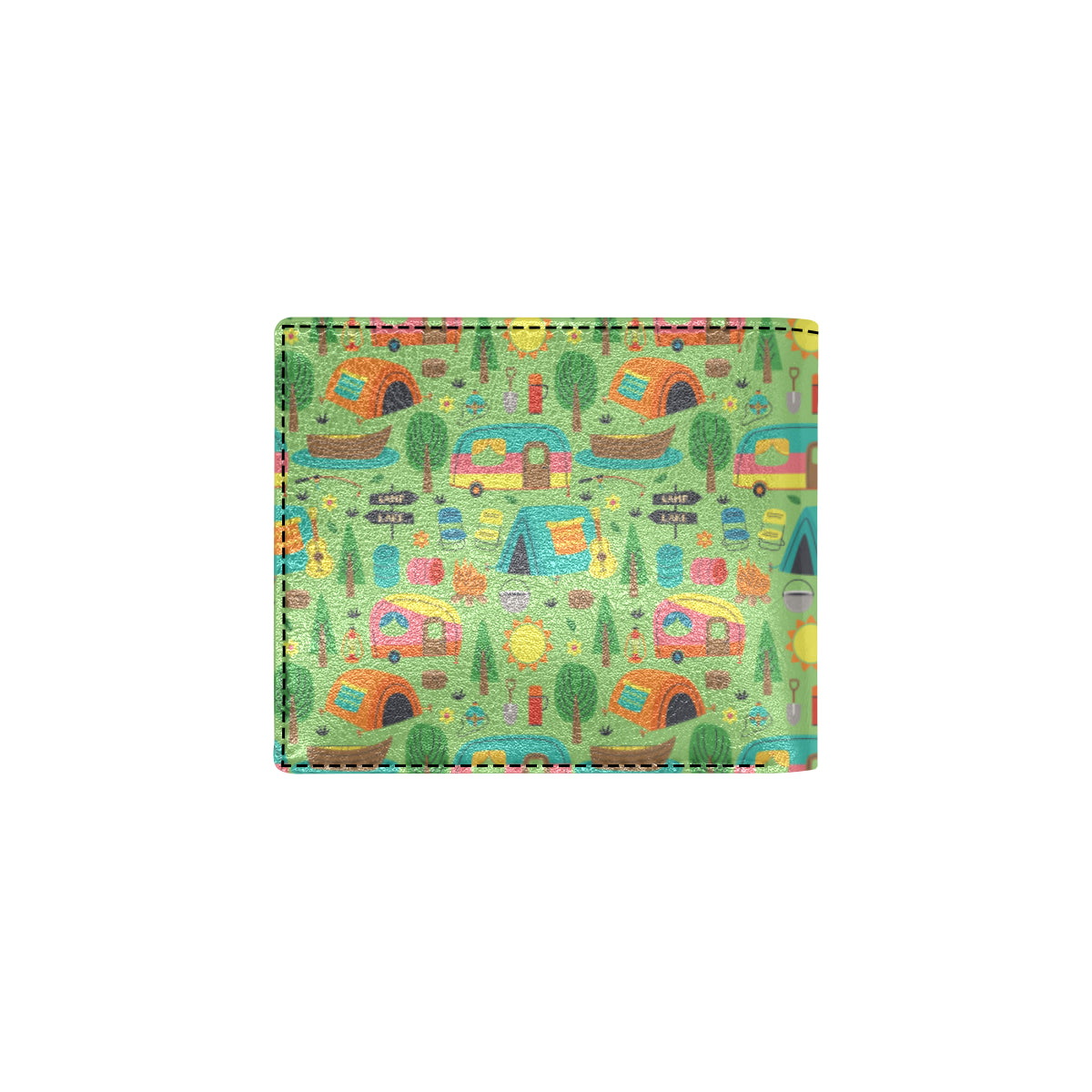 Camping Camper Pattern Print Design 04 Men's ID Card Wallet