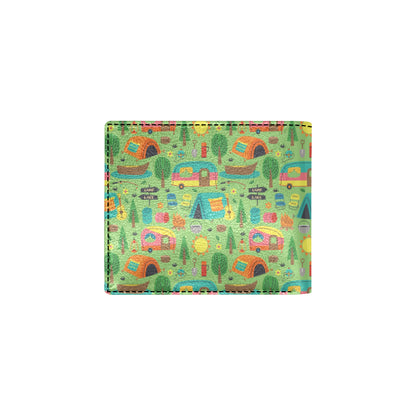 Camping Camper Pattern Print Design 04 Men's ID Card Wallet