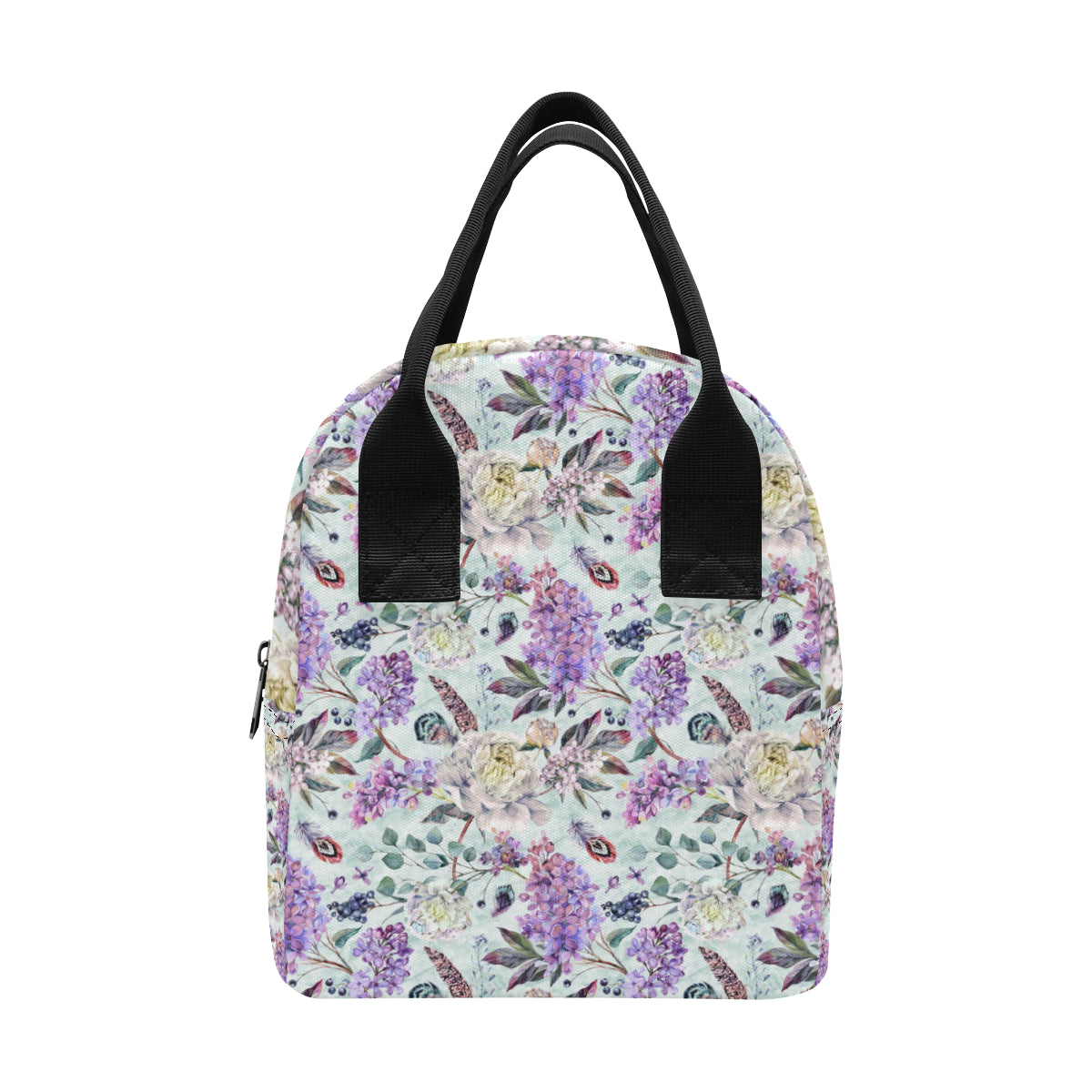 Lilac Pattern Print Design LI06 Insulated Lunch Bag