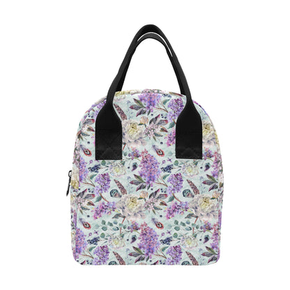 Lilac Pattern Print Design LI06 Insulated Lunch Bag