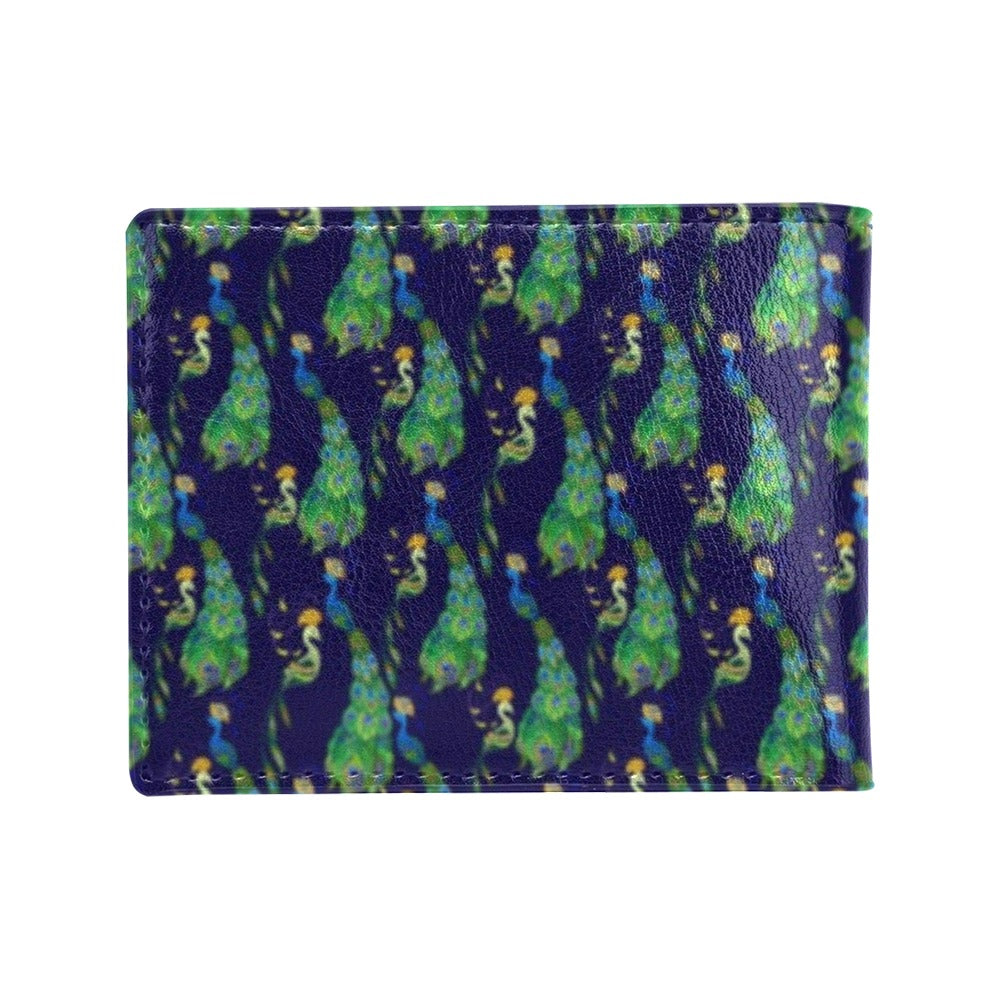 Peacock Art Design Print Men's ID Card Wallet