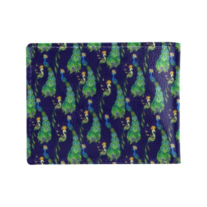 Peacock Art Design Print Men's ID Card Wallet