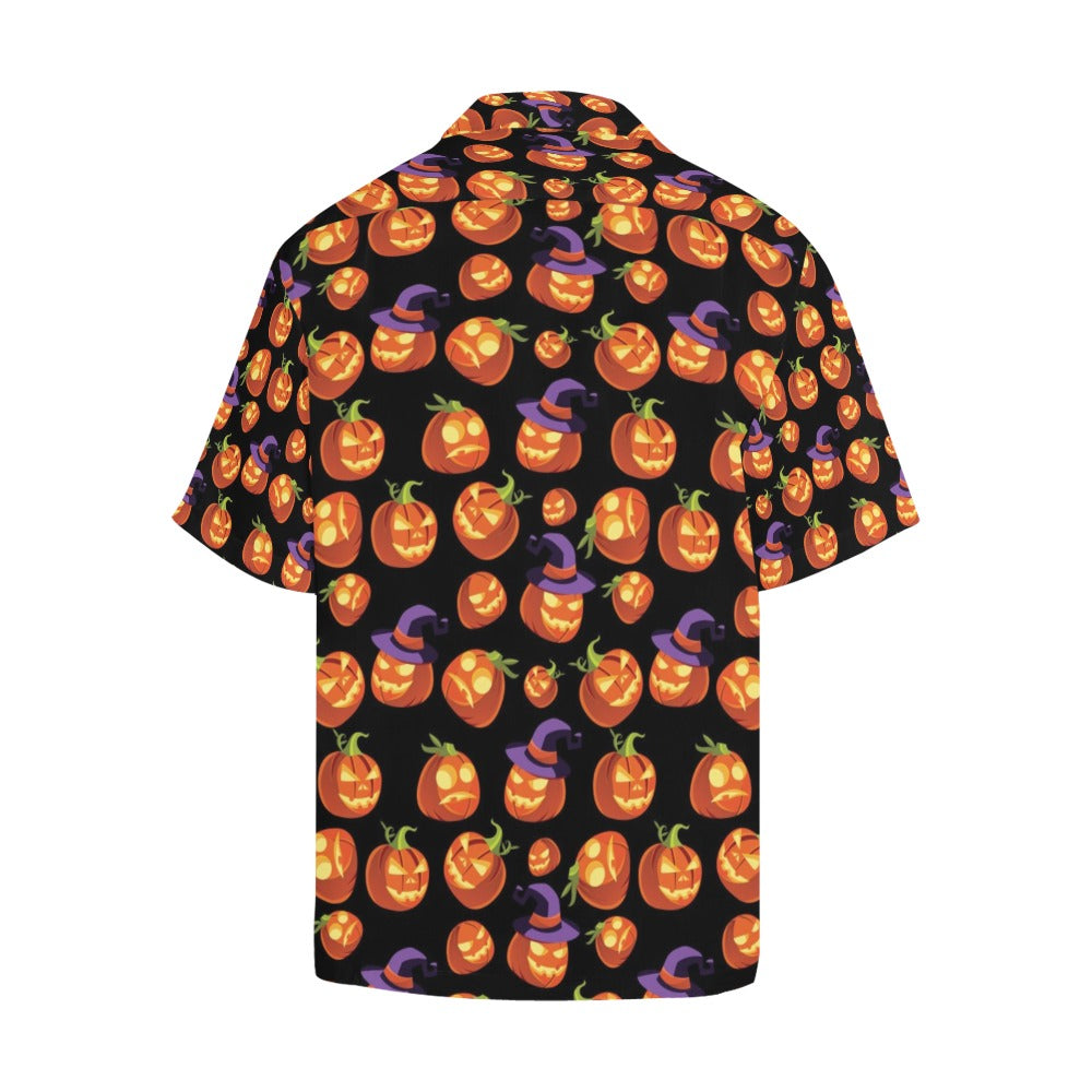 Witch Pumpkin Halloween Print LKS302 Men's Hawaiian Shirt