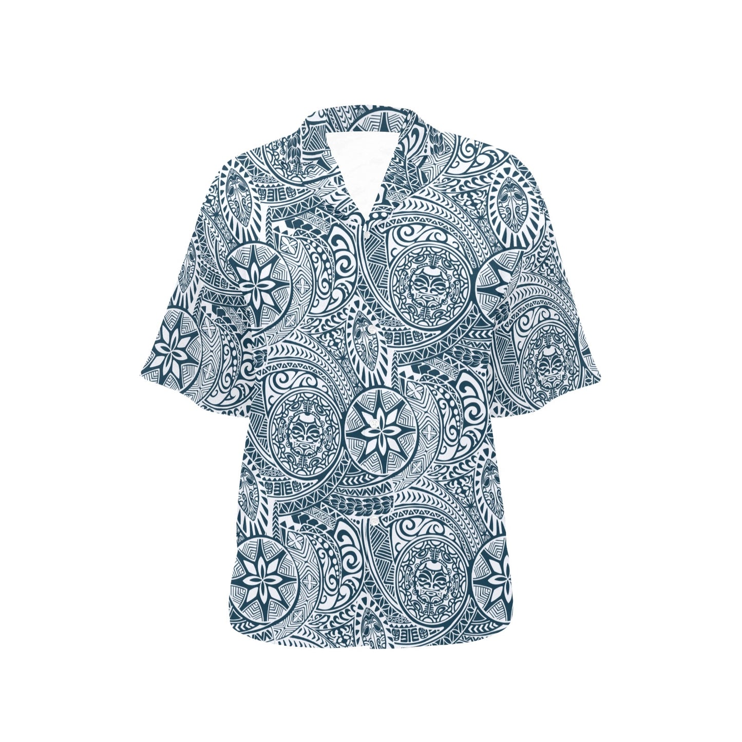 Samoan Pattern Print Design LKS306 Women's Hawaiian Shirt
