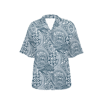 Samoan Pattern Print Design LKS306 Women's Hawaiian Shirt