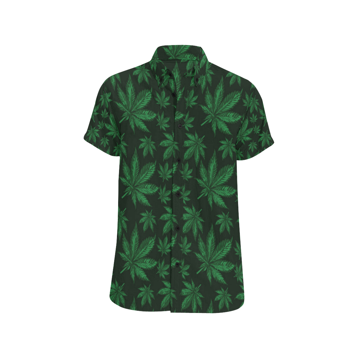 Pot Leaf Pattern Print Design A04 Men's Short Sleeve Button Up Shirt