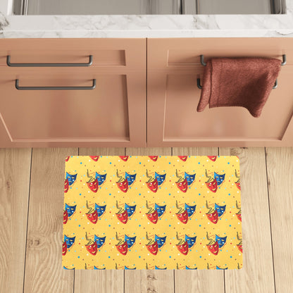 Acting Mask Pattern Print Design 02 Kitchen Mat