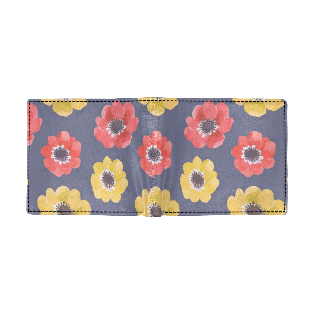 Anemone Pattern Print Design AM010 Men's ID Card Wallet