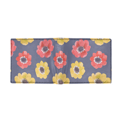 Anemone Pattern Print Design AM010 Men's ID Card Wallet