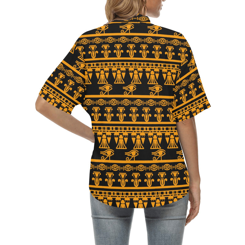 Eye of Horus Tribal Egypt Pattern Women's Hawaiian Shirt