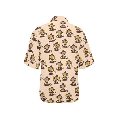 Monkey Pattern Print Design 03 Women's Hawaiian Shirt