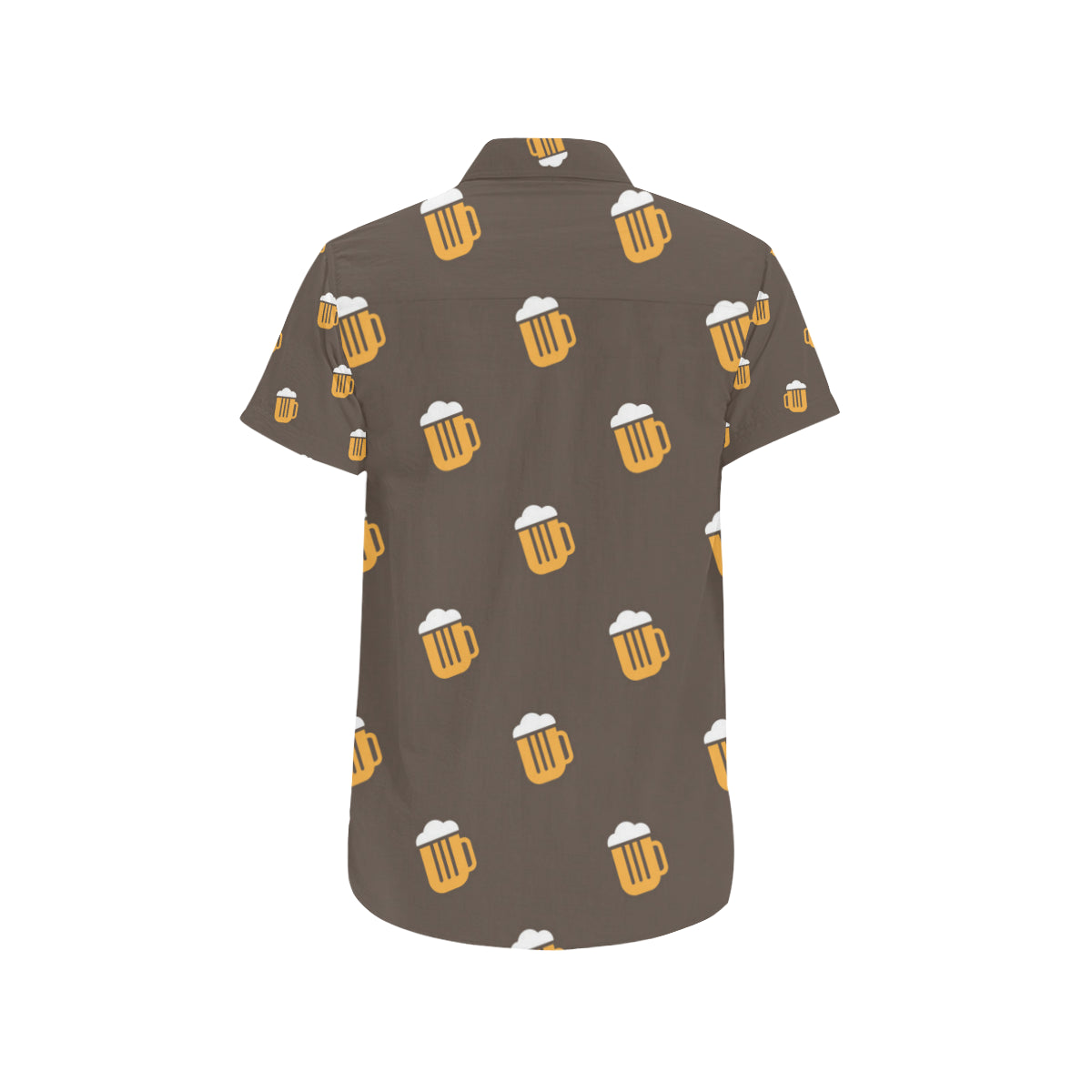 Beer Pattern Print Design 01 Men's Short Sleeve Button Up Shirt