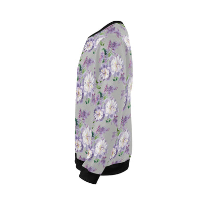 Lilac Pattern Print Design LI07 Men Long Sleeve Sweatshirt