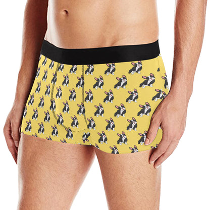 Boston Terrier Pattern Print Design 06 Men's Boxer Briefs