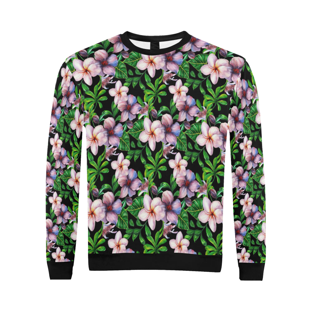 Plumeria Pattern Print Design PM01 Men Long Sleeve Sweatshirt