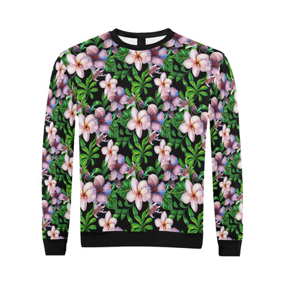 Plumeria Pattern Print Design PM01 Men Long Sleeve Sweatshirt