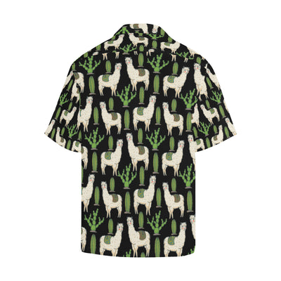 Llama Cactus Pattern Print Design 011 Men's Hawaiian Shirt