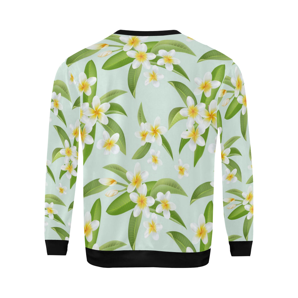 Yellow Plumeria Pattern Print Design PM024 Men Long Sleeve Sweatshirt