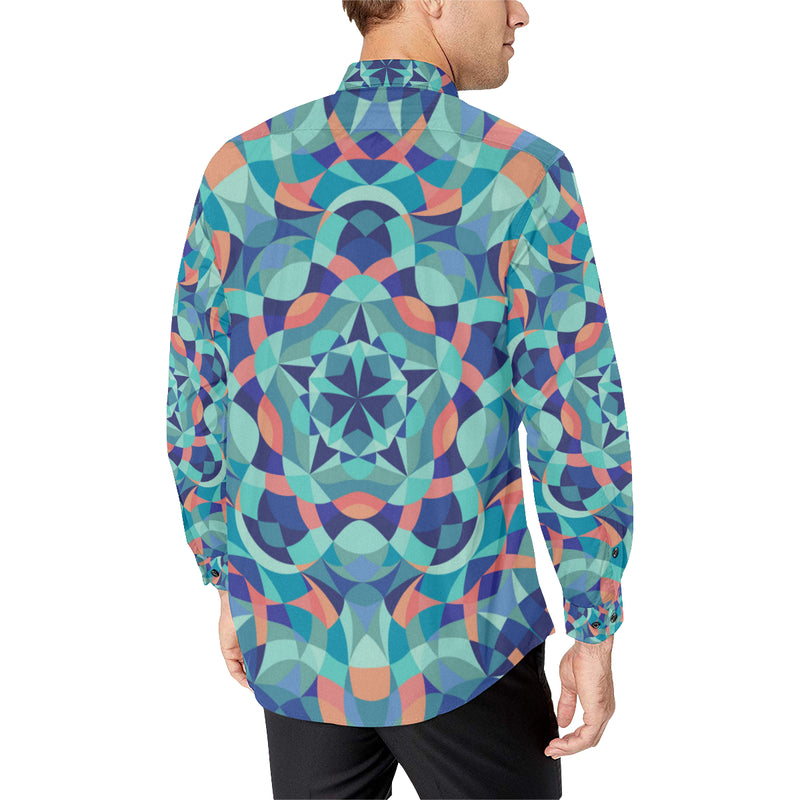 Kaleidoscope Pattern Print Design 03 Men's Long Sleeve Shirt