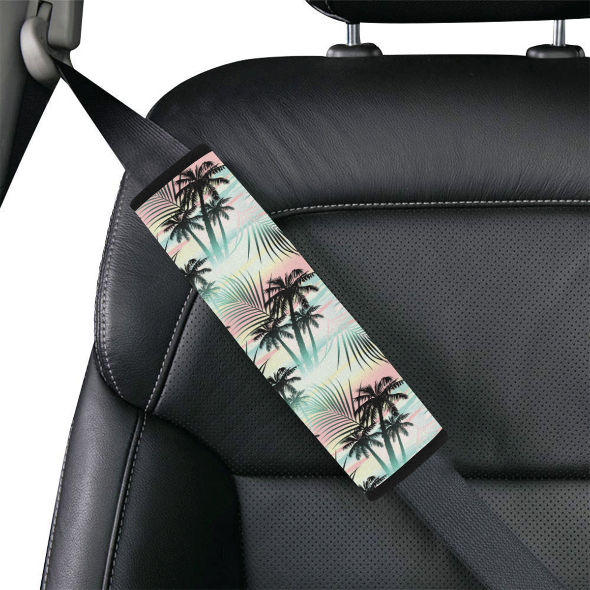Palm Tree Pattern Print Design A03 Car Seat Belt Cover