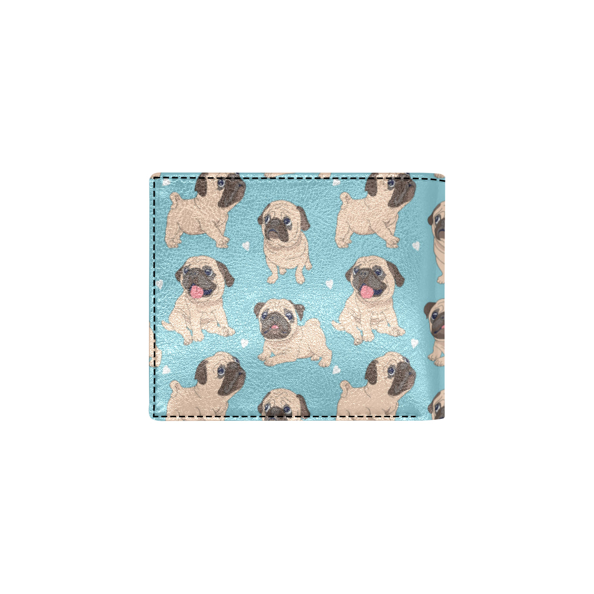Pug Pattern Print Design A03 Men's ID Card Wallet