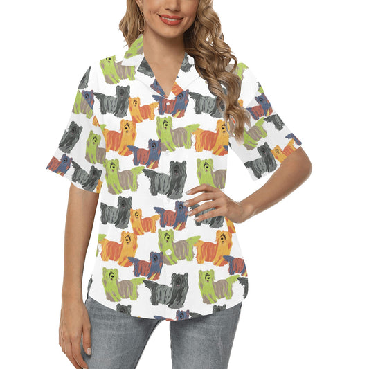 Skye Terriers Print Design LKS301 Women's Hawaiian Shirt