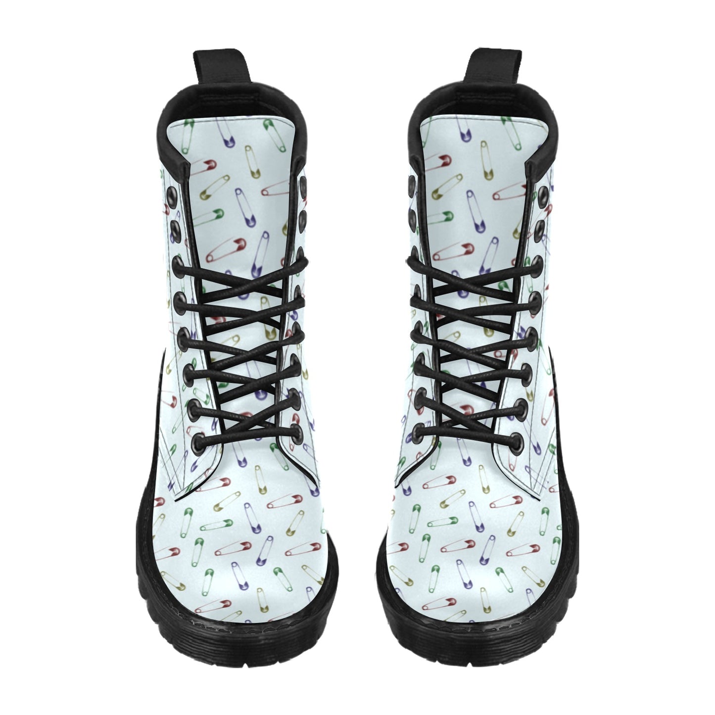Safety Pin Print Design LKS303 Women's Boots
