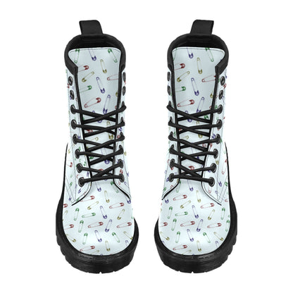 Safety Pin Print Design LKS303 Women's Boots