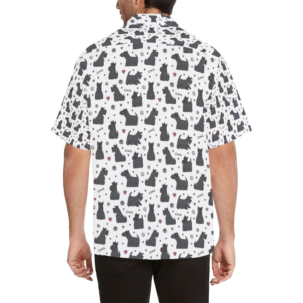 Scottish Terriers Print Design LKS3015 Men's Hawaiian Shirt