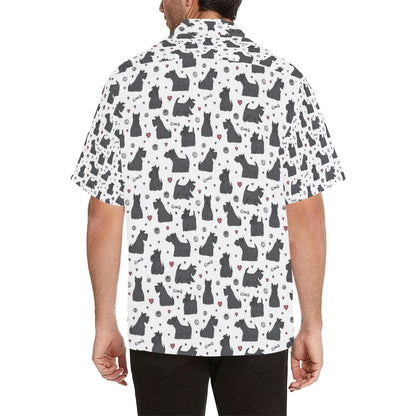 Scottish Terriers Print Design LKS3015 Men's Hawaiian Shirt
