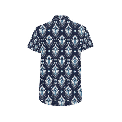 Ethnic Ornament Print Pattern Men's Short Sleeve Button Up Shirt