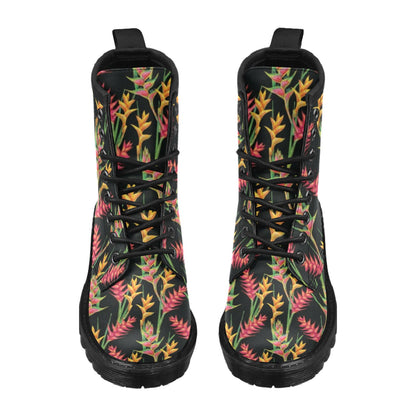 Heliconia Pattern Print Design HL01 Women's Boots