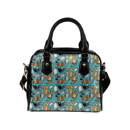Ferret Pattern Print Design 03 Shoulder Handbag