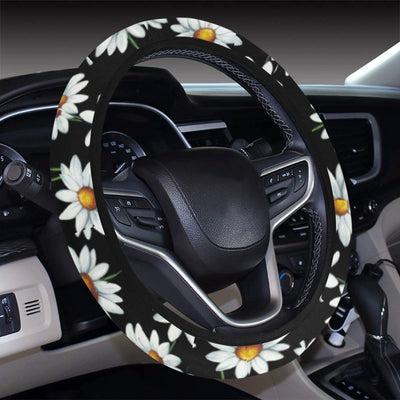 Daisy Print Pattern Steering Wheel Cover with Elastic Edge