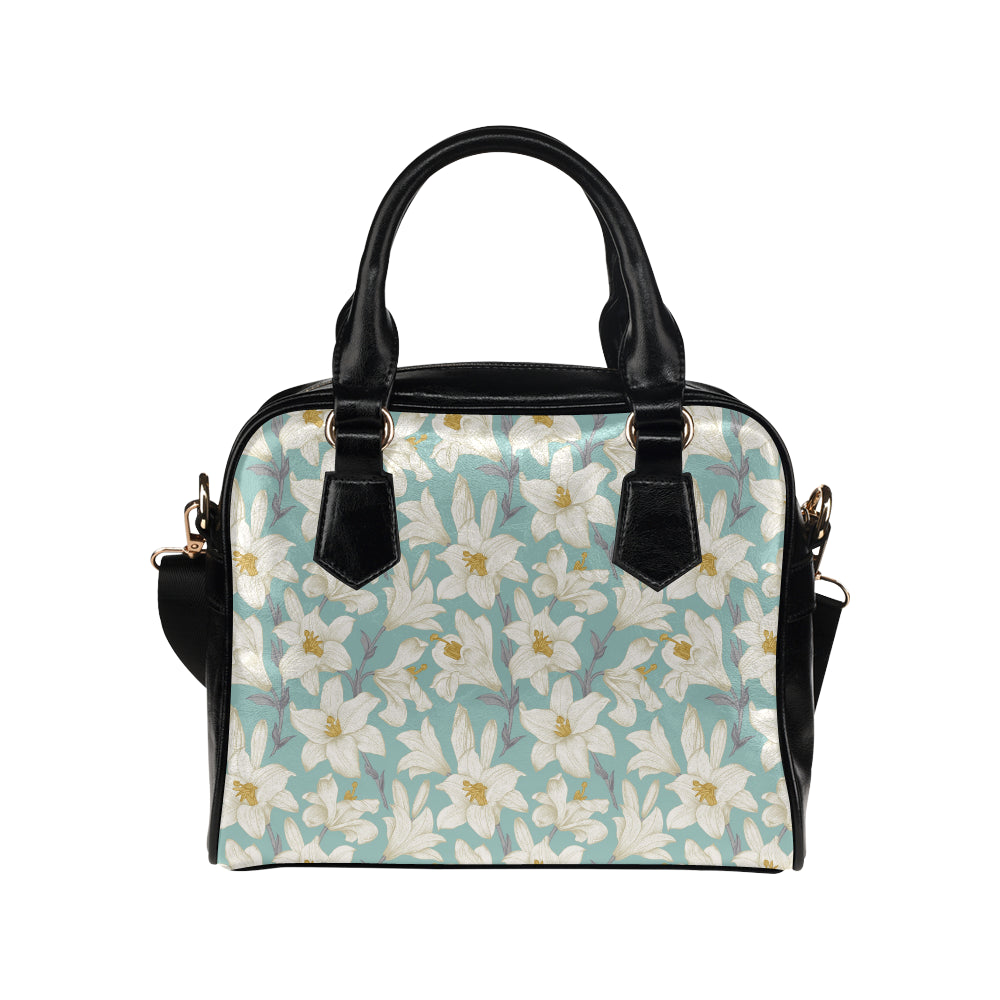 Lily Pattern Print Design 02 Shoulder Handbag
