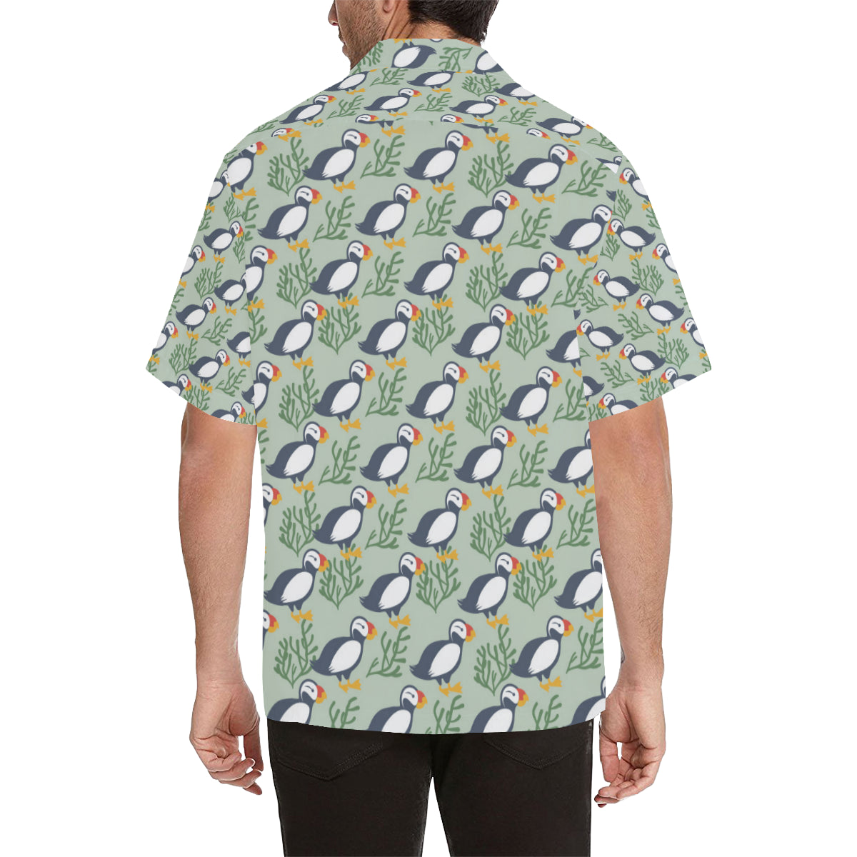 Puffin Pattern Print Design A04 Men's Hawaiian Shirt