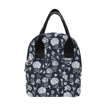 Hydrangea Pattern Print Design HD07 Insulated Lunch Bag