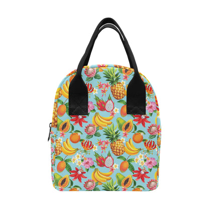 Tropical Fruits Pattern Print Design TF01 Insulated Lunch Bag