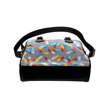 Pill Pattern Print Design A01 Shoulder Handbag