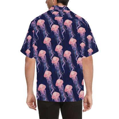Jellyfish Pattern Print Design 03 Men's Hawaiian Shirt