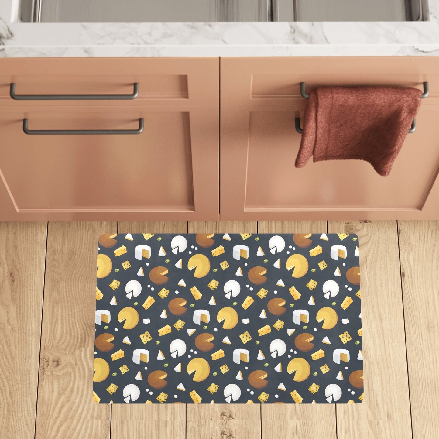Cheese Pattern Print Design 03 Kitchen Mat