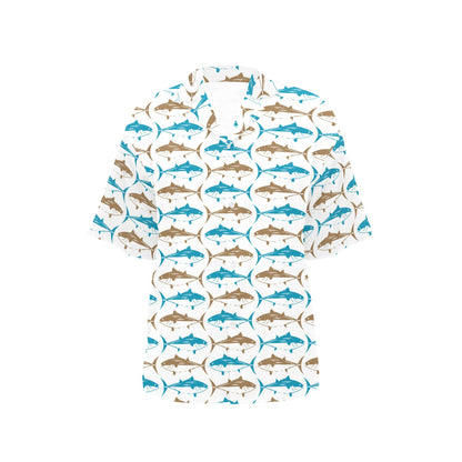 Tuna Fish Print Design LKS301 Women's Hawaiian Shirt