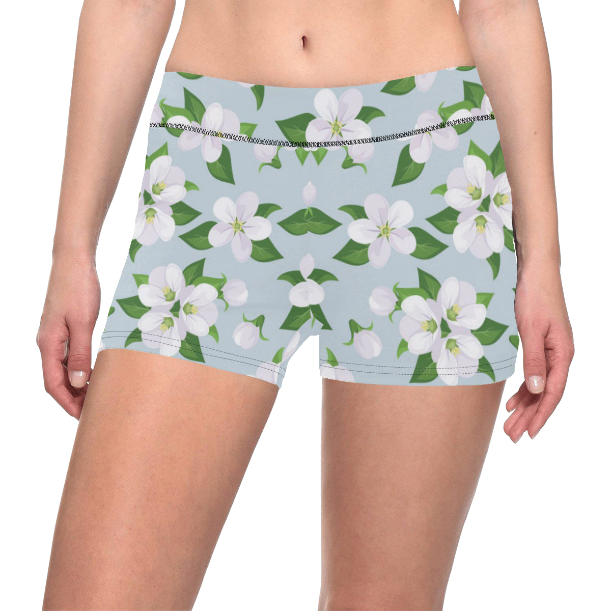 Apple blossom Pattern Print Design AB04 Yoga Shorts