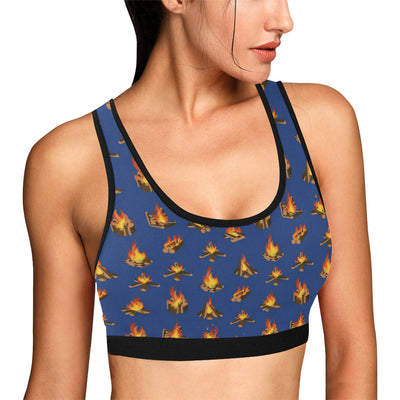 Campfire Pattern Print Design 03 Sports Bra