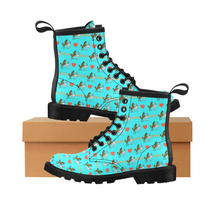 Horse Couple Love Print Design LKS309 Women's Boots
