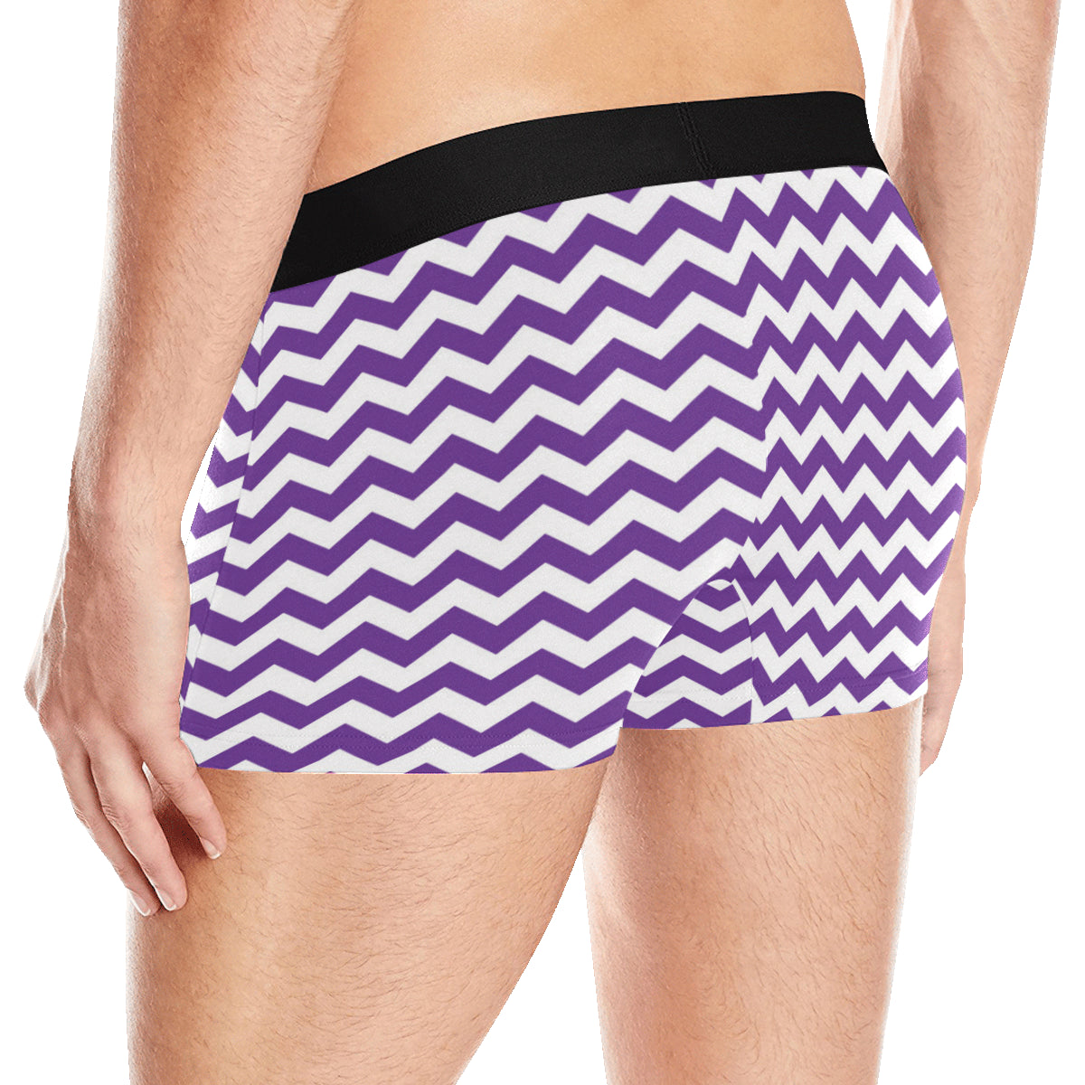 Chevron Purple Pattern Print Design 03 Men's Boxer Briefs