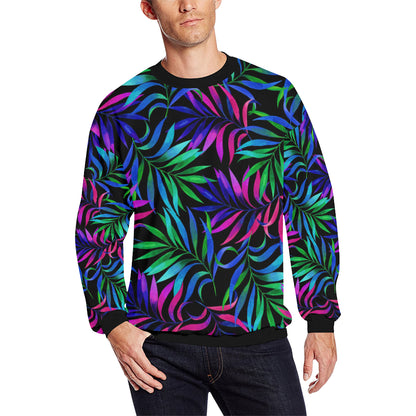 Tropical Flower Pattern Print Design TF010 Men Long Sleeve Sweatshirt